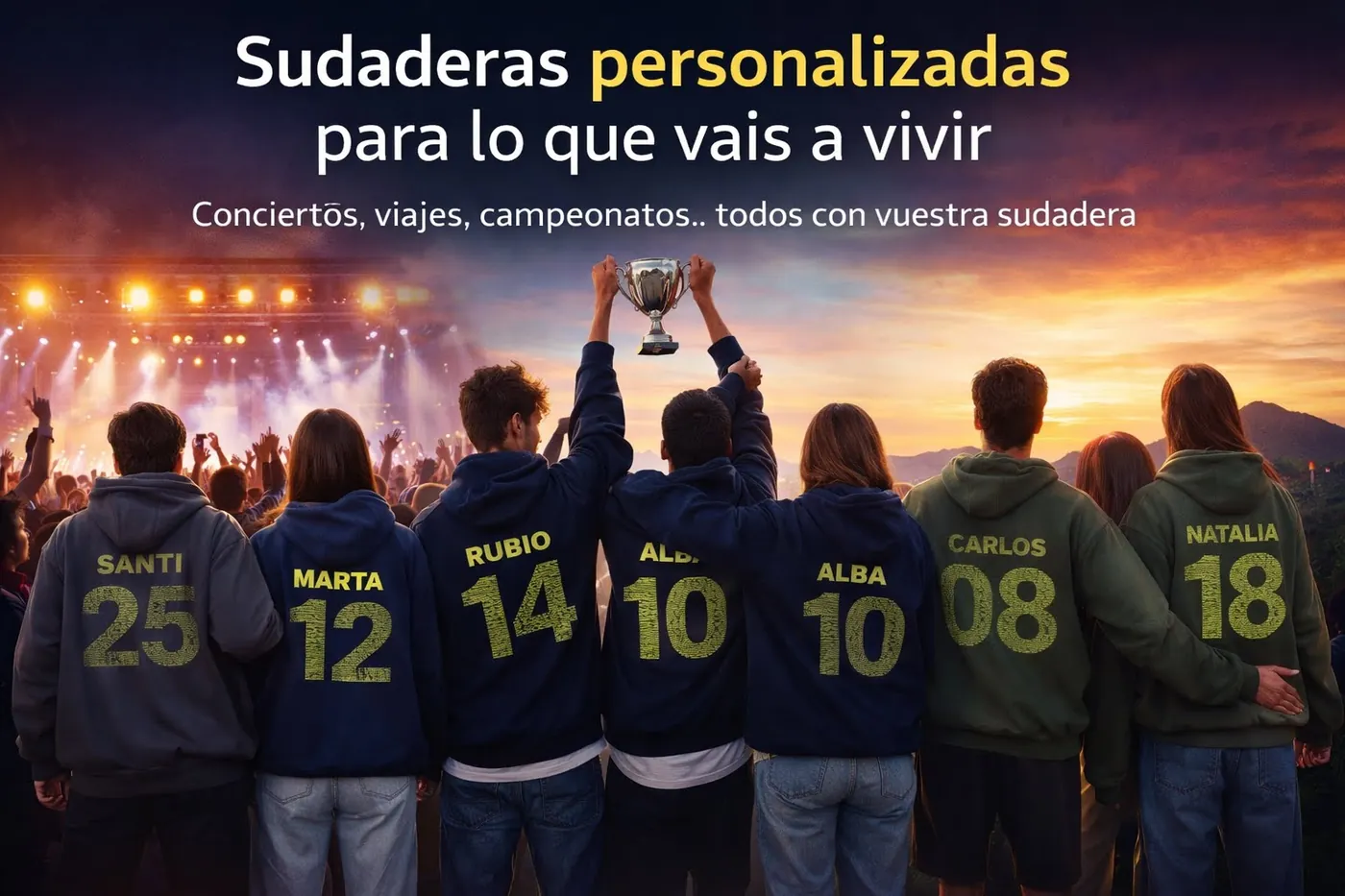 Sudaderas para grupos personalizadas